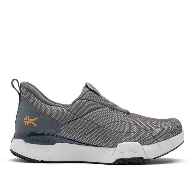 KURU QUANTUM 2 Slip-On Men's Slip-On Sneaker in Lead Gray-Dove Gray.