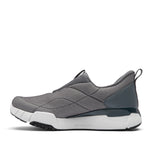 Inner side view of the KURU QUANTUM 2 Slip-On Men's Slip-On Sneaker in Lead Gray-Dove Gray.