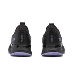 Back heel view of the KURU QUANTUM 2 Slip-On Women's Slip-On Sneaker in Jet Black-Purple Haze.