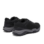 Close-up of the heel cup on the KURU RIDGE Motion Men's Boot in Jet Black-Charcoal Gray.