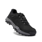 Angled profile view of the KURU RIDGE Motion Men's Boot in Jet Black-Charcoal Gray.