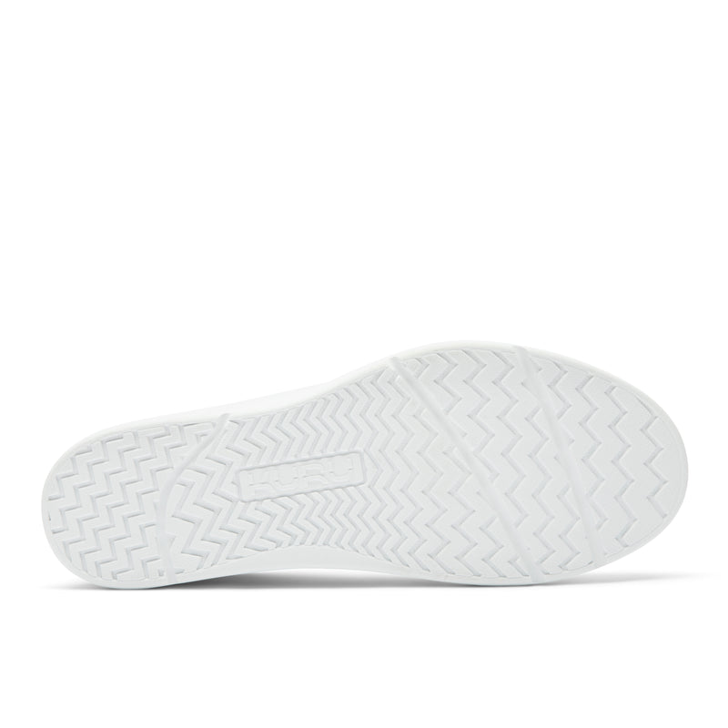 Outsole view of the KURU ROAM 2 Unisex Sneaker in Bright White-Sand, showing the KURUSOLE tread.