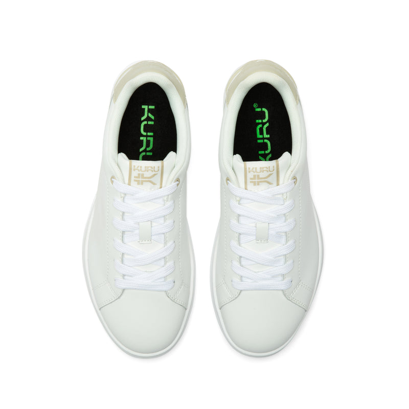 Top-down view of the KURU ROAM 2 Unisex Sneaker in Bright White-Sand.