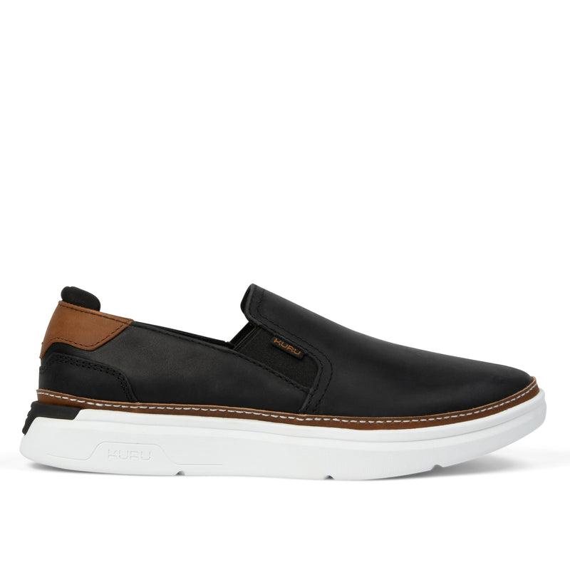 KURU ROAM 2 Atla Women's Sneaker in Jet Black-Cognac Brown.