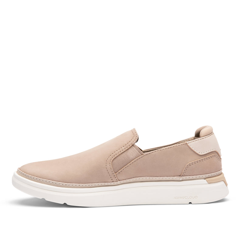 Inner side view of the KURU ROAM 2 Atla Women's Sneaker in Sand-Ecru.