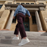 Pair of KURU ROAM 2 Unisex Sneaker in Bright White-Sand, angled view.