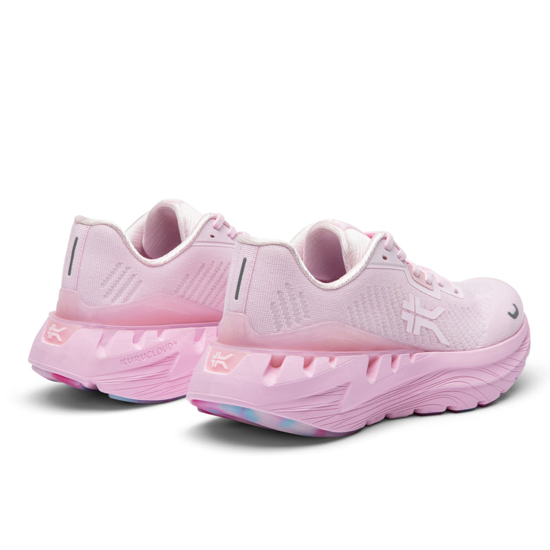 Close-up of the heel cup on the KURU TRIPLE MAX Ion Women's Sneaker in Watermelon Slush.
