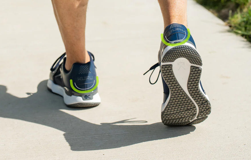 KURU footwear technology page header showcasing innovative shoe design and comfort features.