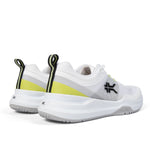 Close-up of the heel cup on the KURU VELOCITY Men's Sneaker in Bright White-Limelight.