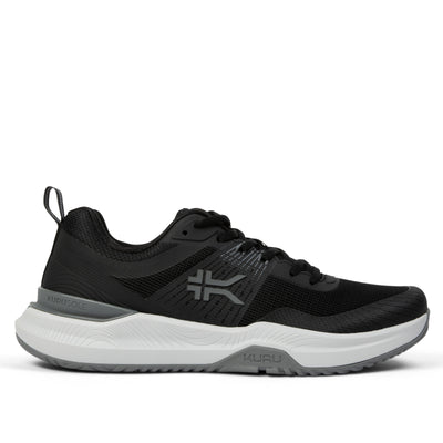 KURU VELOCITY Men's Sneaker in Jet Black-Charcoal Gray.
