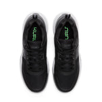 Top-down view of the KURU VELOCITY Men's Sneaker in Jet Black-Charcoal Gray.