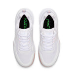 Top-down view of the KURU VELOCITY Women's Sneaker in Bright White-Lotus Pink.