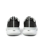 Back heel view of the KURU VELOCITY Women's Sneaker in Jet Black-Dove Gray.