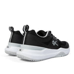 Close-up of the heel cup on the KURU VELOCITY Women's Sneaker in Jet Black-Dove Gray.