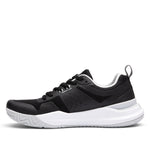 Inner side view of the KURU VELOCITY Women's Sneaker in Jet Black-Dove Gray.