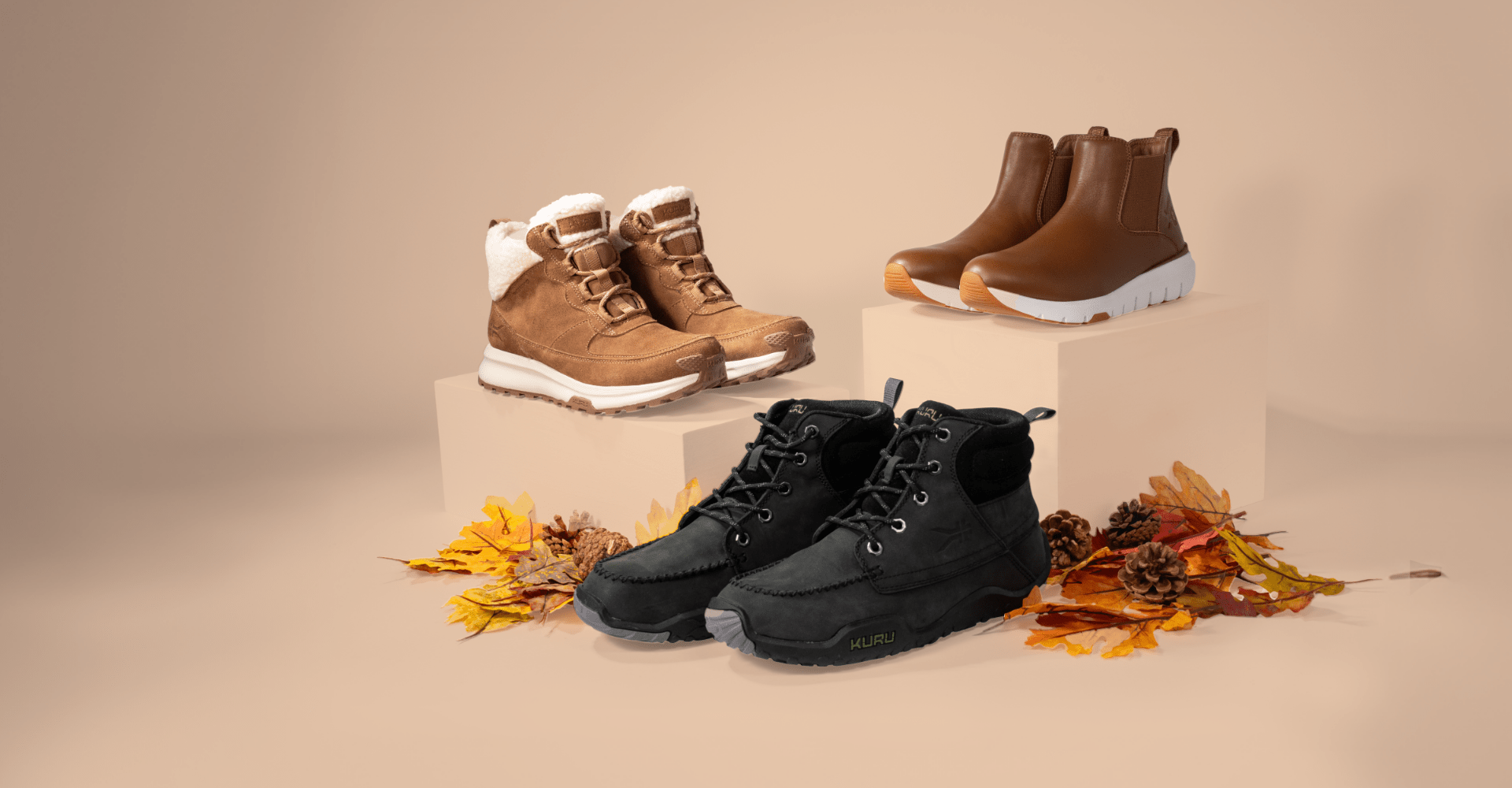 Shop KURU footwear for fall activities, featuring supportive styles built for the season.
