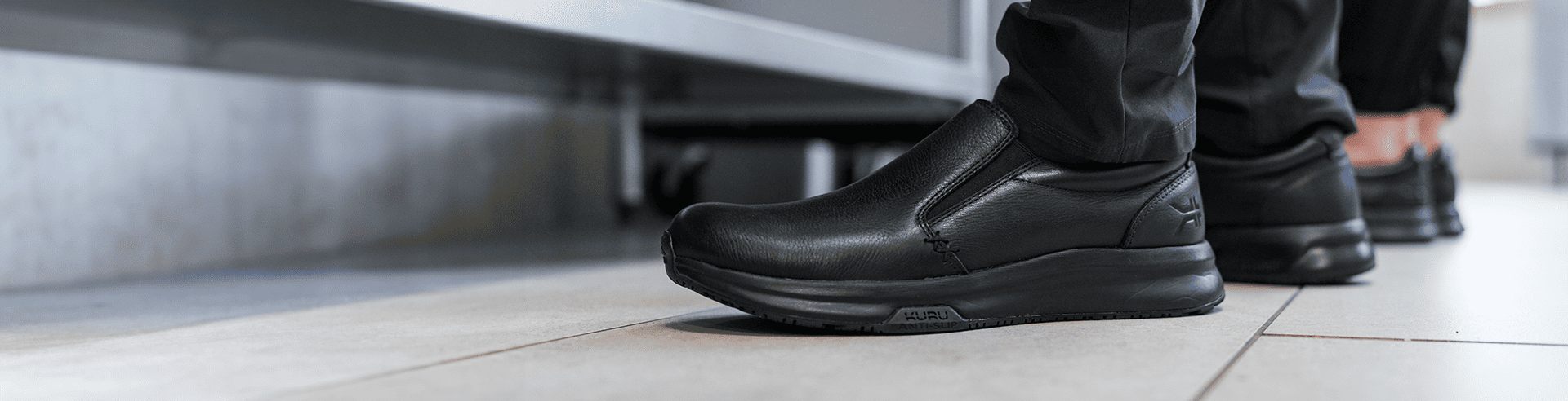 KURU work shoes collection featuring supportive footwear designed for all-day comfort on the job.