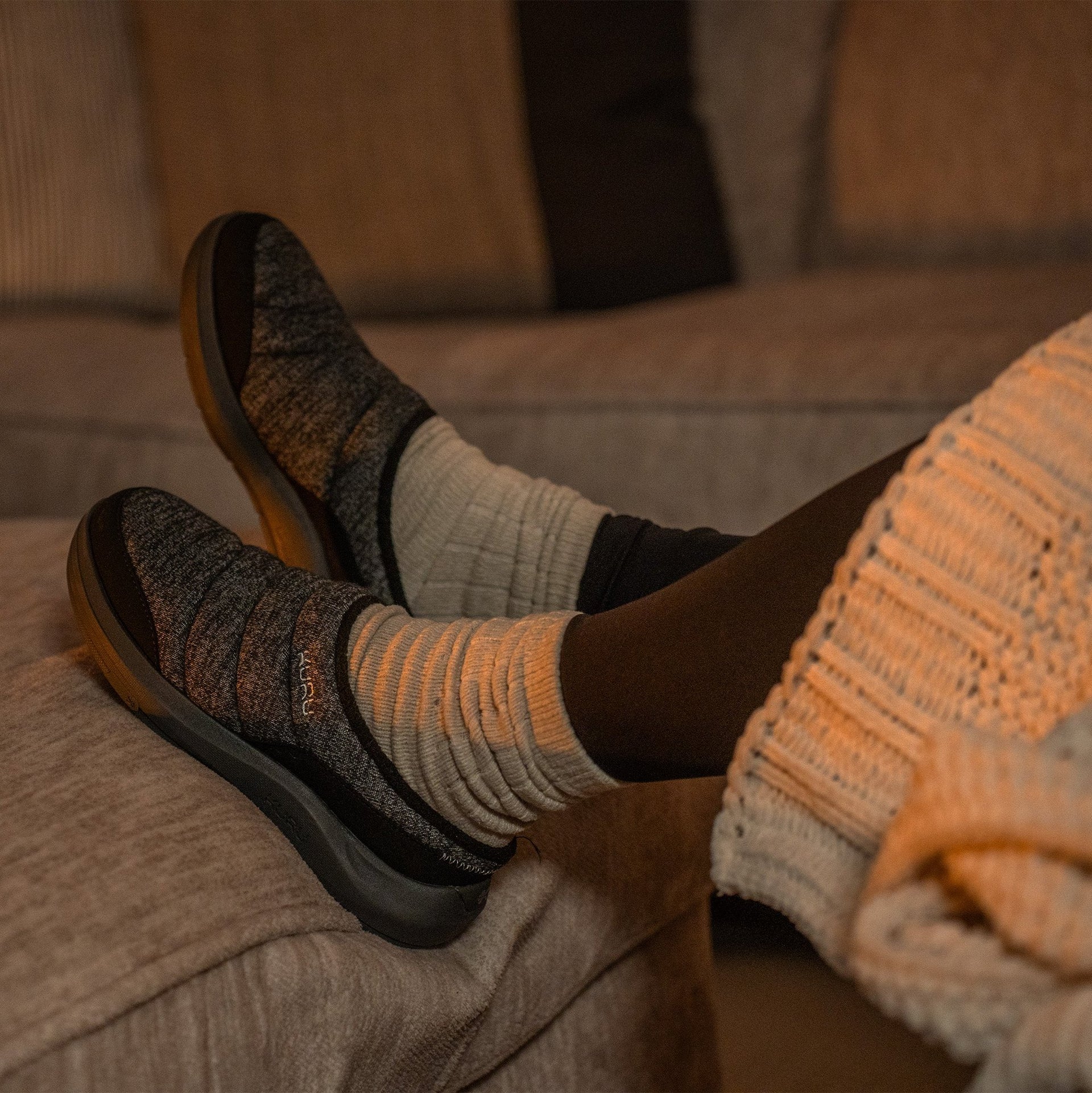 KURU footwear collection in charcoal gray and jet black, ideal for winter wear.